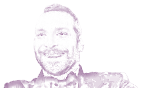 Hand-drawn ink sketch of Bradley Cooper extracted from the Oscars selfie.