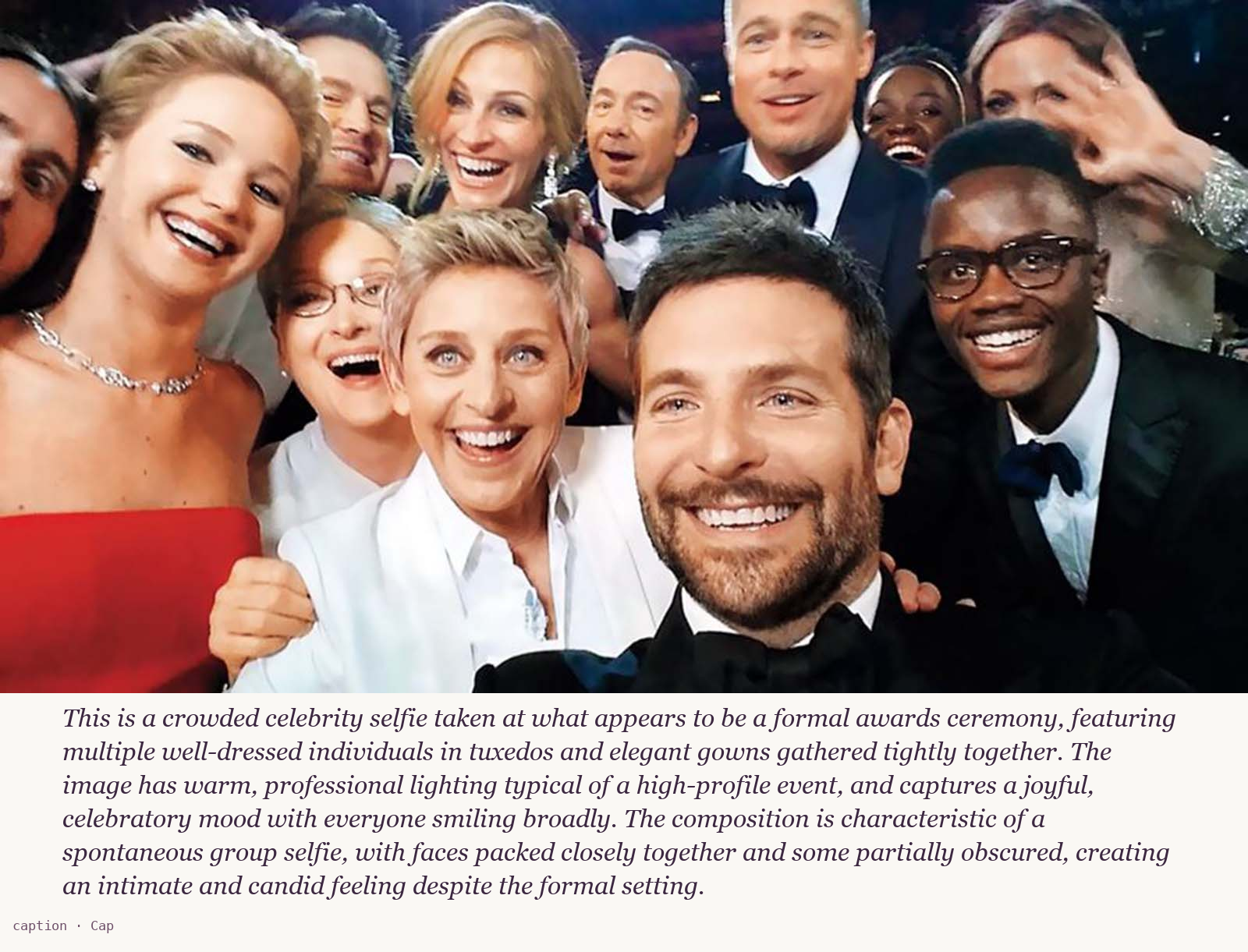 The image, expressed as text. Searchable, queryable, editable.